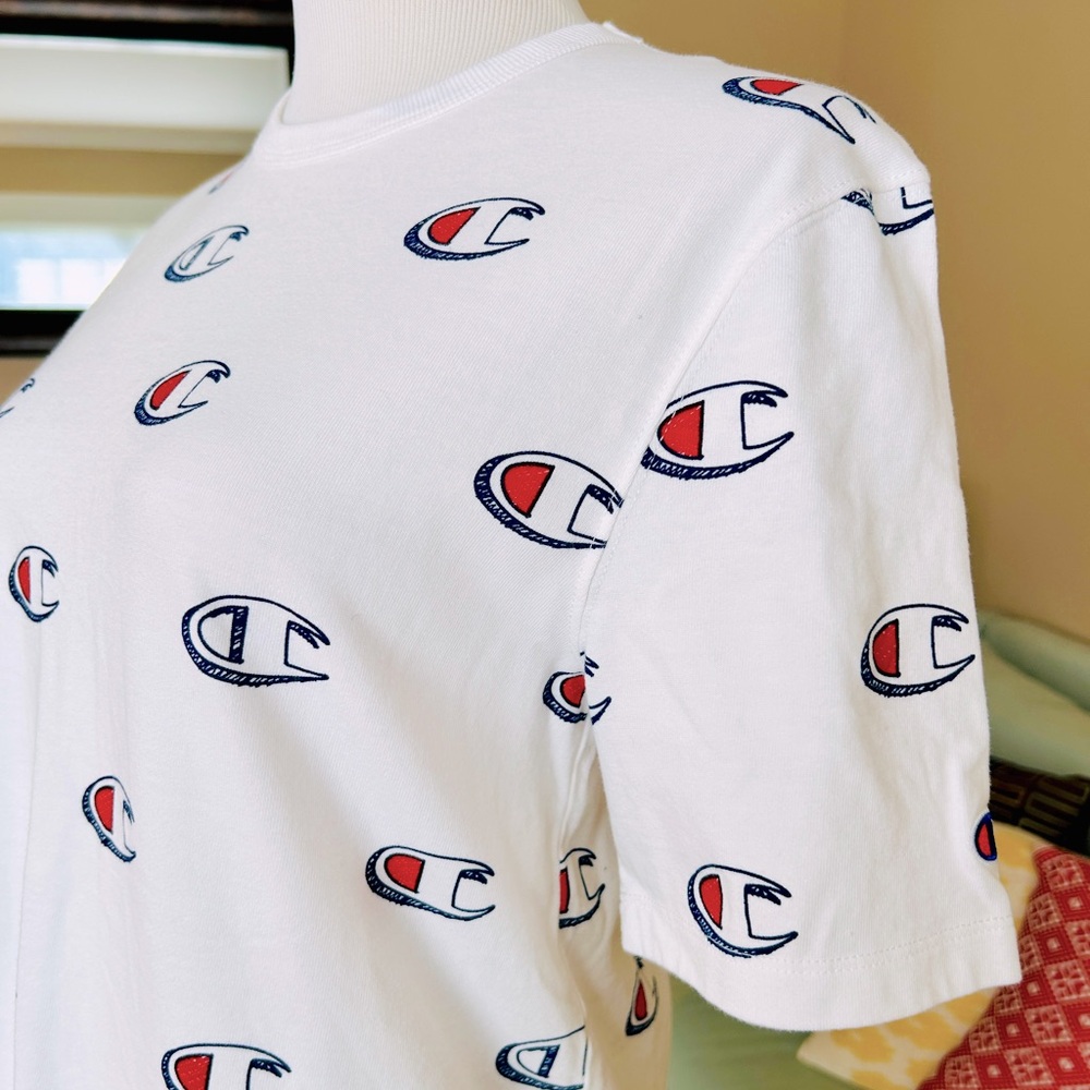 Champion Heritage Sketched Logo Print T-Shirt White NWOT Size S - Picture 5 of 10